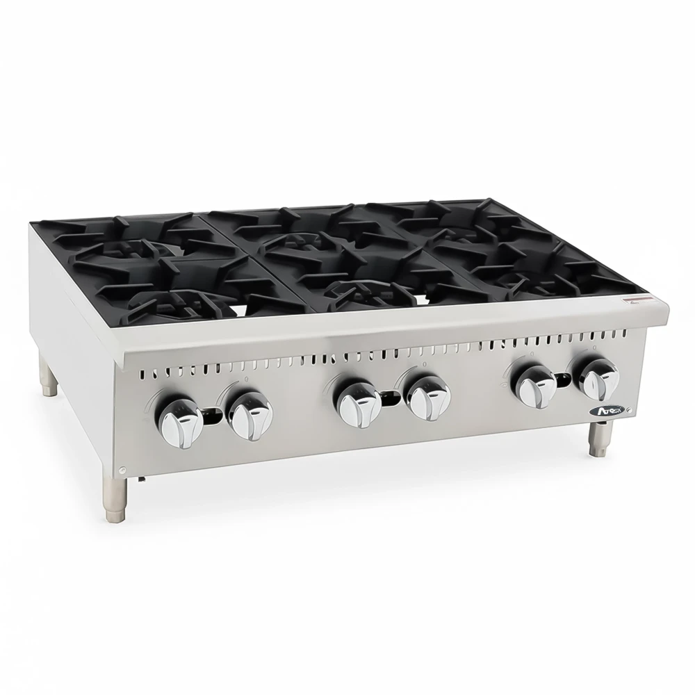 Atosa, Hot Plates Cooktop, 6 Burners, 7.33 kW Burner Power