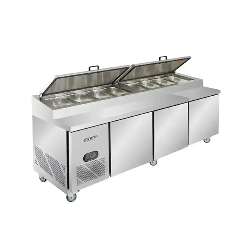 Berjaya, Pizza Counter, 3 Doors, 634 L, 0.57 kW, Electric, 230V, R404A, +1 to +6 °C, 12 Pans