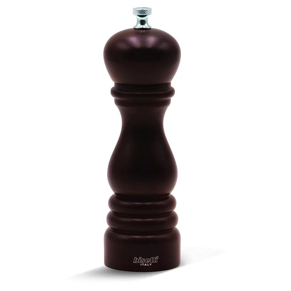 Bisetti Pepper Mill Beech Wood 18 cm Walnut Stained