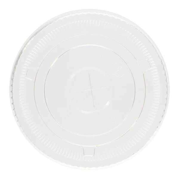 Tossware Natural Plant-Based PLA Plastic Flat Lid for Natural 98 mm Cold Cups - 1,000/Case