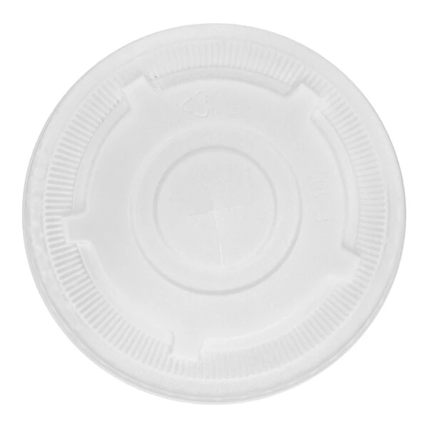 Eco-Products GreenStripe 28 and 32 oz. PLA Compostable Flat Plastic Cold Cup Lid with Straw Slot - 600/Case