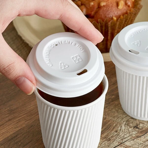 Choice 4 oz. White Hot Paper Cup Travel Lid - 100/Pack