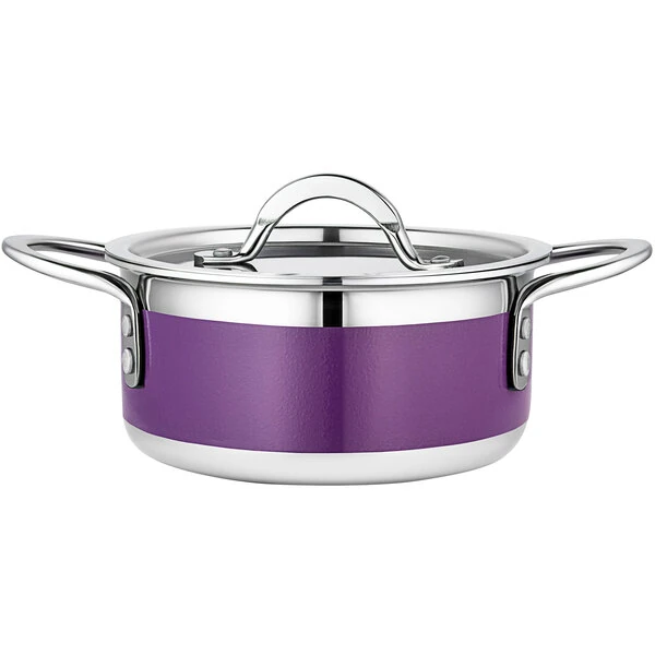 Bon Chef Country French X 1.7 Qt. Purple Stainless Steel Pot - 71299-CF2-P