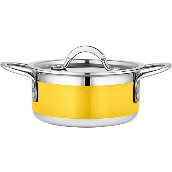 Bon Chef Country French X 1.7 Qt. Yellow Stainless Steel Pot - 71299-CF2-Y