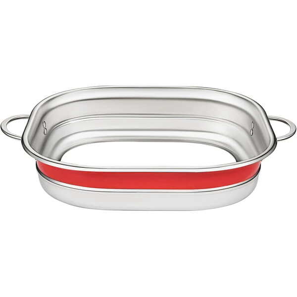 Bon Chef Country French X 15" x 11" x 4" Red Stainless Steel Bottomless French Oven - 72004-BL-R