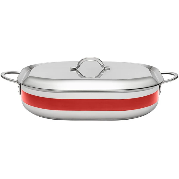 Bon Chef Country French X 7 Qt. Red Stainless Steel French Oven - 71004-CF2-R