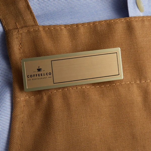 Cawley 1" x 3" Customizable Gold Economy Metal Rectangle Nametag