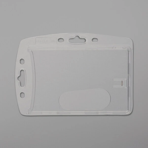Durable 890519 3 3/8" x 2 1/8" Clear Acrylic Horizontal / Vertical Clip Badge Holder - 10/Pack