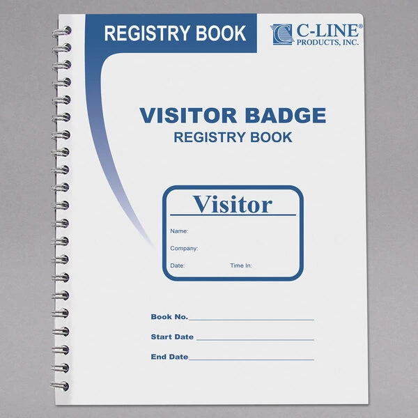 C-Line Products 97030 3 1/2" x 2" Visitor Name Badges with Registry Log Book