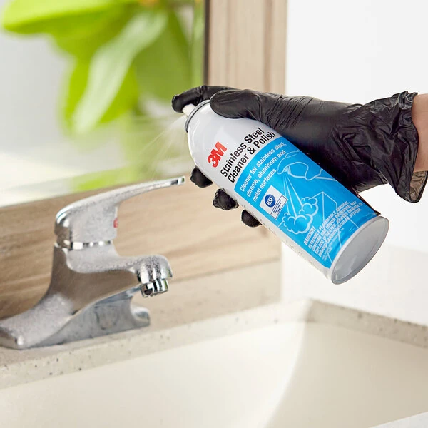 3M 59158CC 10 oz. Aerosol Stainless Steel / Metal Cleaner and Polish - 3/Pack