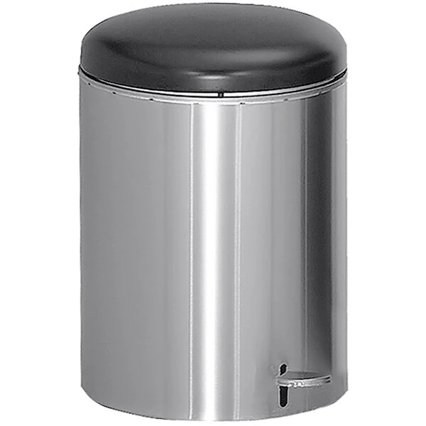 Witt Industries 2240SS Stainless Steel 4 Gallon Medical Step Can with Steel Liner and Black Lid