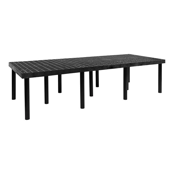SPC Retail BM962401S3 Benchmaster 96" x 36" x 24" Black Plastic Grid Top Single-Level Platform Display