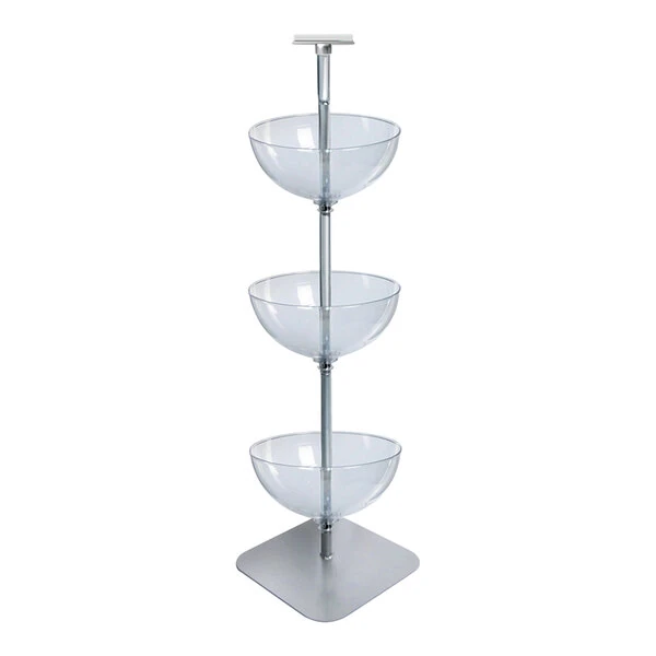 Azar Displays 16" 3-Tier Clear Polycarbonate Bowl Floor Display 751603