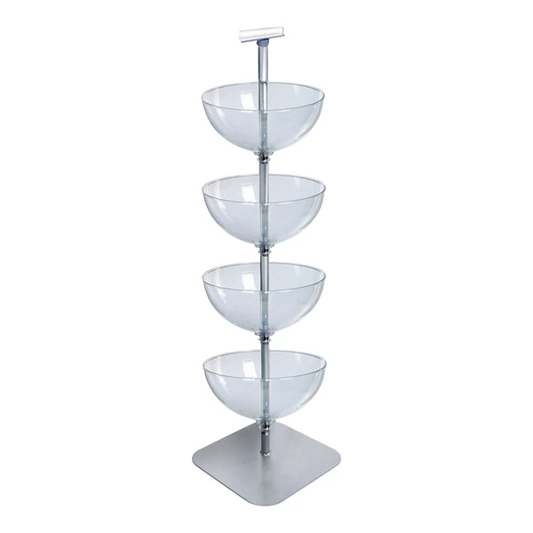 Azar Displays 16" 4-Tier Clear Polycarbonate Bowl Floor Display 751604