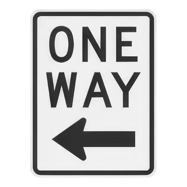 Lavex 24" x 18" Engineer-Grade Reflective Aluminum "One Way" Safety Sign with Left Arrow