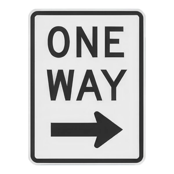 Lavex 24" x 18" Engineer-Grade Reflective Aluminum "One Way" Safety Sign with Right Arrow
