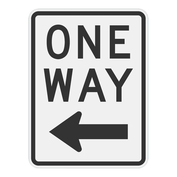 Lavex Left Arrow "One Way" Diamond Grade Reflective Black Aluminum Sign - 12" x 18"