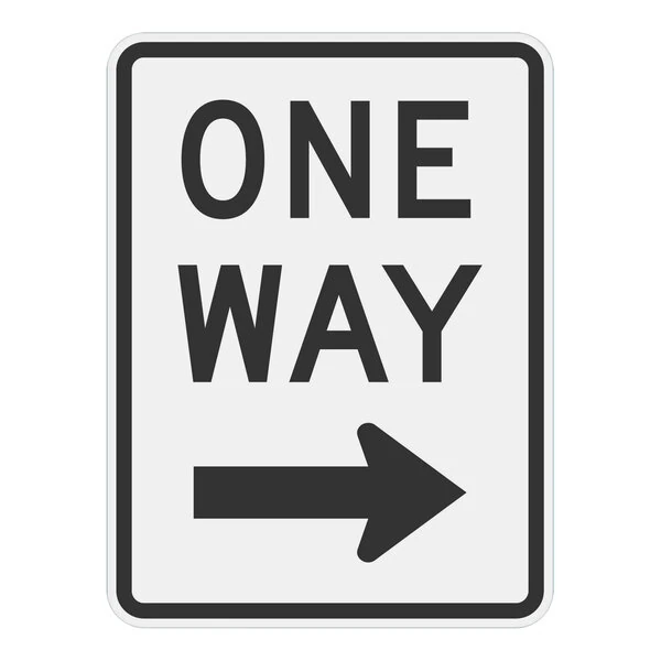 Lavex Right Arrow "One Way" Diamond Grade Reflective Black Aluminum Sign - 12" x 18"
