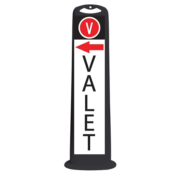 Cortina Trailblazer XL 45" Black "Valet" Left Arrow Vertical Panel with 15 lb. Base 03-768BLK-VLA-15