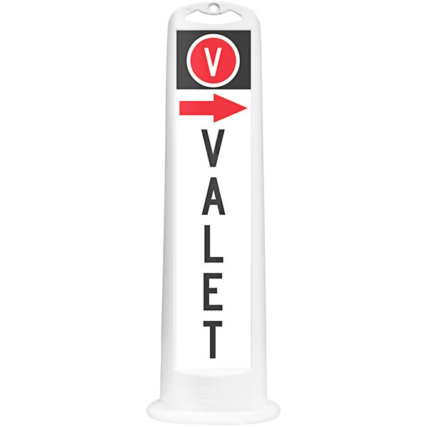 Cortina Trailblazer XL 45" White "Valet" Right Arrow Vertical Panel with 15 lb. Base 03-768W-VRA-15
