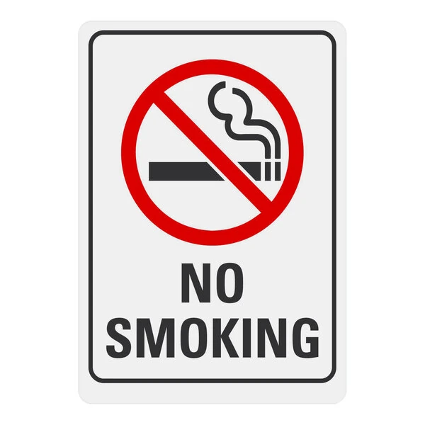 Lavex 7" x 5" Engineer-Grade Reflective Adhesive Vinyl "No Smoking" Label With No-Smoking Symbol