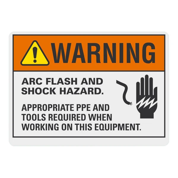 Lavex 10" x 7" Engineer-Grade Reflective Aluminum "Warning / Arc Flash And Shock Hazard / Appropriate PPE And Tools Required When Working On This Equipment" Safety Sign