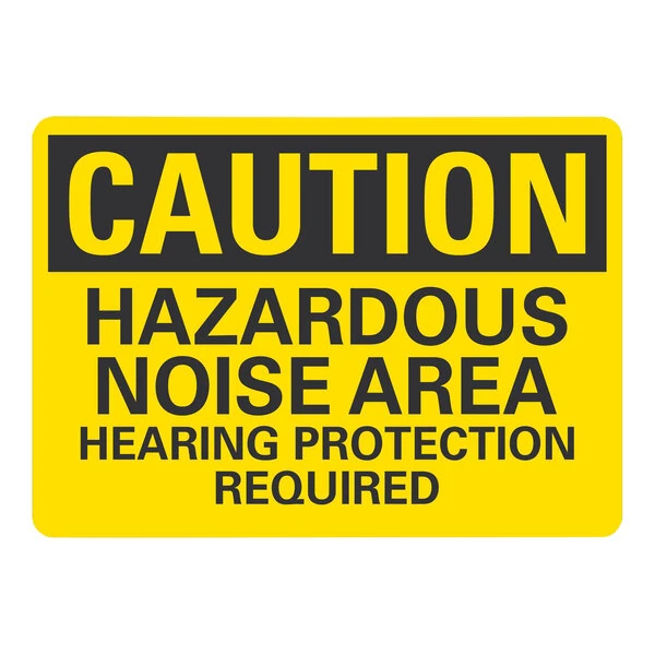 Lavex 10" x 7" Engineer-Grade Reflective Aluminum "Caution / Hazardous Noise Area / Hearing Protection Required" Safety Sign