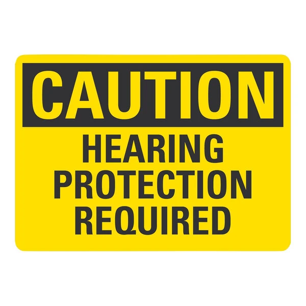 Lavex 10" x 7" Engineer-Grade Reflective Aluminum "Caution / Hearing Protection Required" Safety Sign