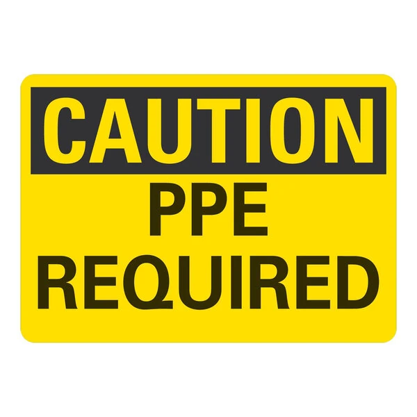 Lavex 14" x 10" Engineer-Grade Reflective Aluminum "Caution / PPE Required" Safety Sign