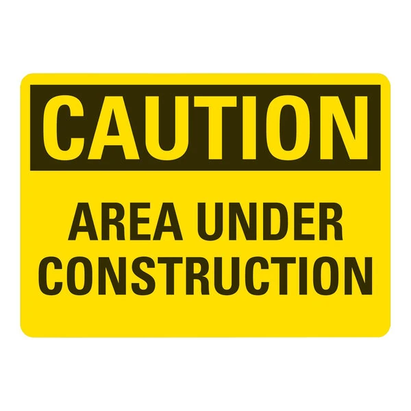 Lavex 10" x 7" Engineer-Grade Reflective Aluminum "Caution / Area Under Construction" Safety Sign