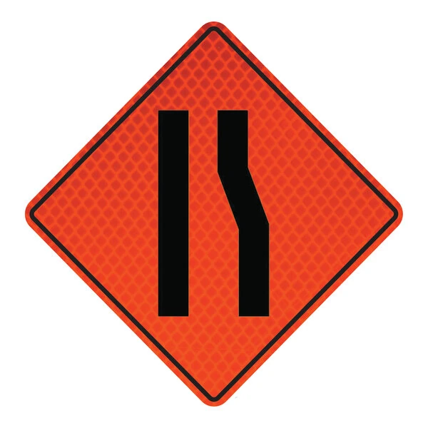 Cortina QuadraFlex 48" x 48" Diamond-Grade Roll-Up Sign with Merge Left Symbol 07-800-4129-L