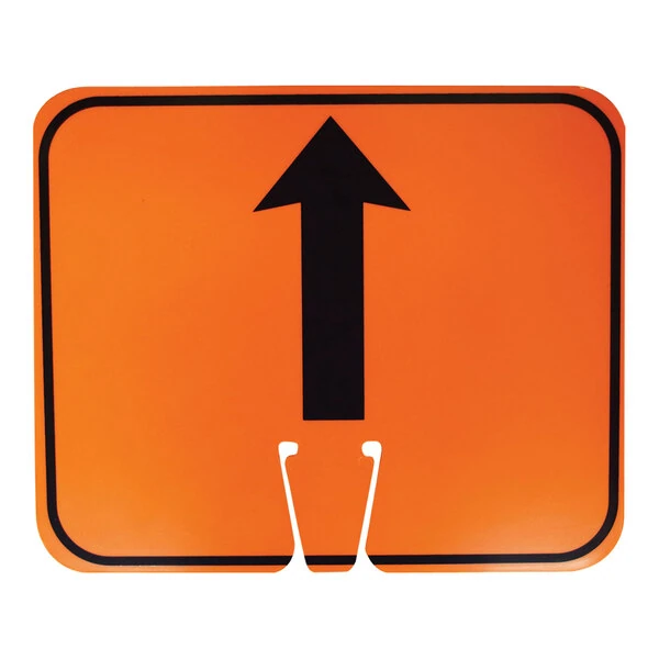 Cortina 13" x 10" Orange / Black Single-Sided Up Arrow Cone Sign 03-550-FWA