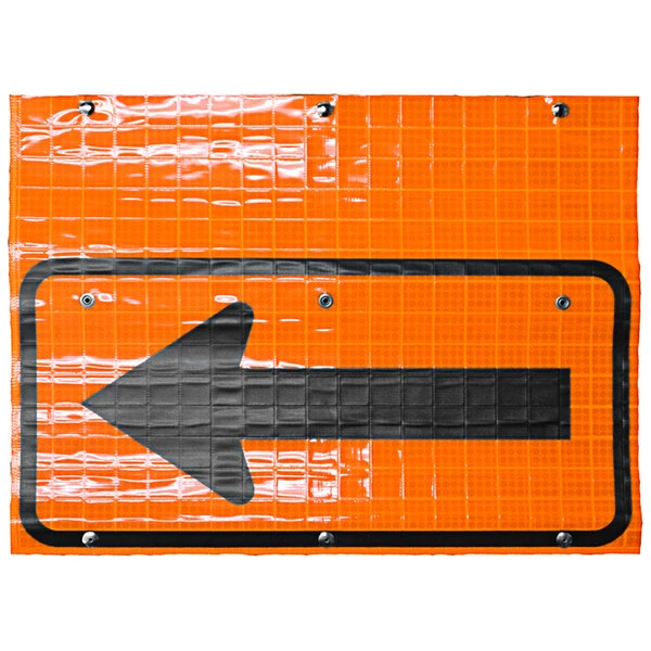 Cortina Superbright 24" x 12" Left Arrow Reflective Cone Bar Roll-Up Sign 07-900-1215