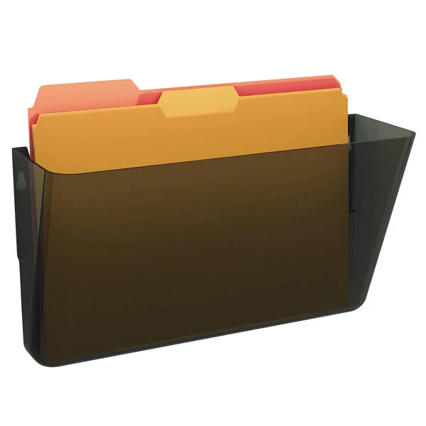 Deflecto 73202 DocuPocket 13" x 7" x 4" Smoke Stackable Wall Pocket