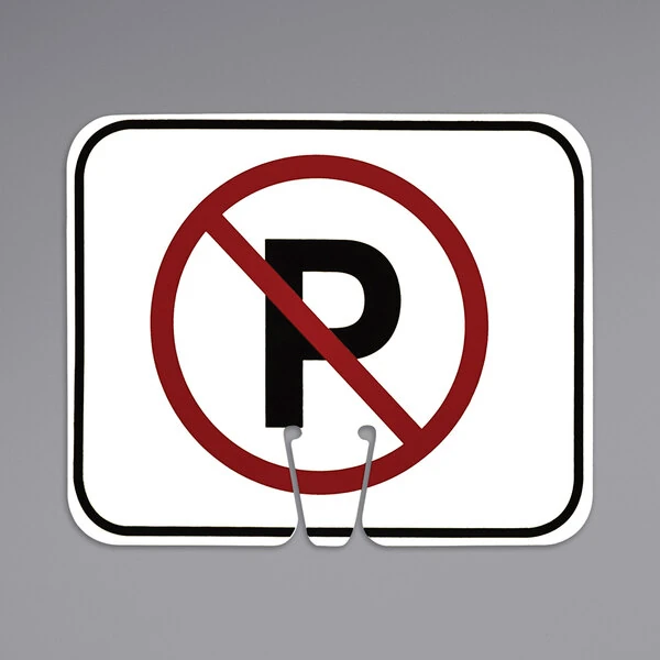 Cortina White / Red Single-Sided "No Parking" Cone Sign 03-550-NP