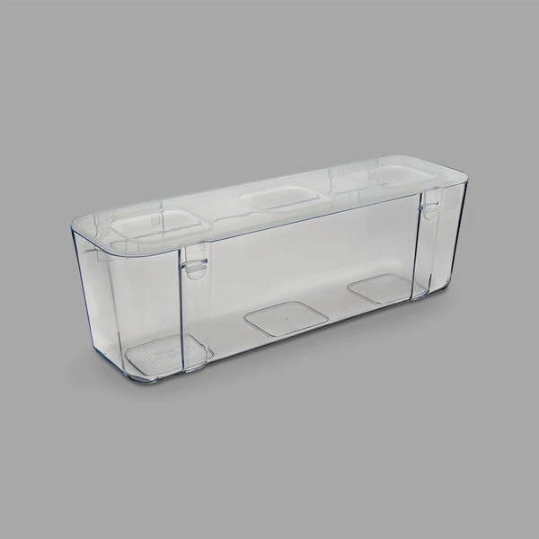 Deflecto 29301CR 13 1/4" x 4" x 4 3/8" Clear Large Stackable Caddy Organizer Container