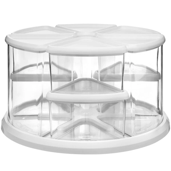 Deflecto 11 1/8" White Rotating Carousel Organizer