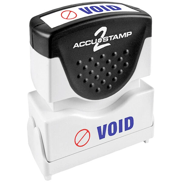 Accustamp "VOID" Red / Blue Pre-Inked Shutter Stamp