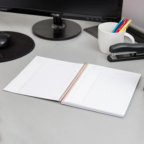 Ampad 20-816 Gold Fibre 7 1/4" x 9 1/2" Wirebound Project Planner with Green Cover - 6/Pack