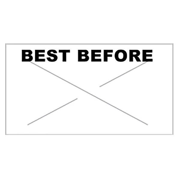 Garvey 2212-04805 2212 Series 7/8" x 1/2" White / Black "BEST BEFORE" 1225-Count One-Line Cross-Cut Pricemarker Label Roll - 9/Pack
