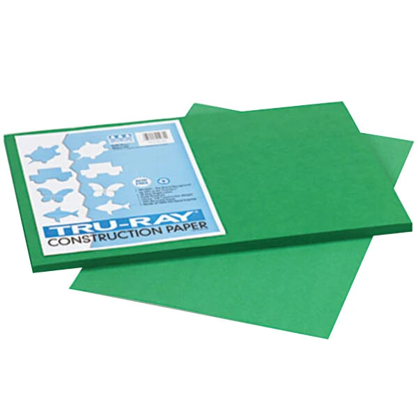 Pacon 102961 Tru-Ray 12" x 18" Holiday Green Pack of 76 lb. Construction Paper - 50 Sheets