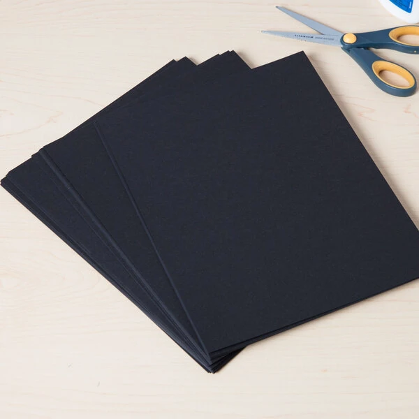 Astrobrights 2202401 8 1/2" x 11" Eclipse Black Pack of 65 lb. Smooth Color Paper Cardstock - 100 Sheets