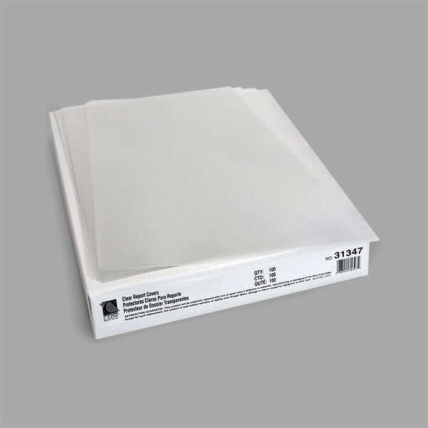 C-Line 31347 8 1/2" x 11" Clear Economy Vinyl Report Cover   - 100/Box