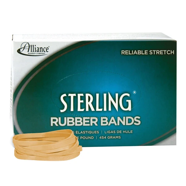 Alliance 24645 Sterling 3 1/2" x 1/4" Crepe #64 Rubber Bands, 24 lb. - 425/Box
