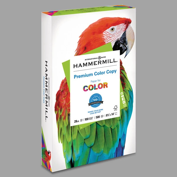 Hammermill 102475 8 1/2" x 14" Premium Photo White Ream of 28 lb. Color Copy Paper - 500 Sheets