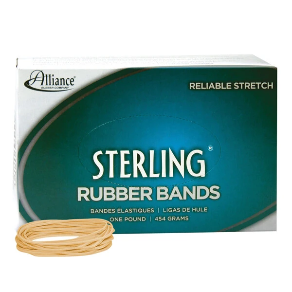 Alliance 24195 Sterling 3 1/2" x 1/16" Crepe #19 Rubber Bands, 6 lb. - 1,700/Box
