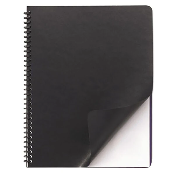 Swingline GBC 2001712 11 1/4" x 8 3/4" Black Leather-Look Binding System Cover - 50/Pack