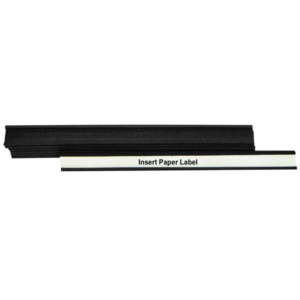 MasterVision BVCFM2631 6" x 1/2" Magnetic Black Card Holders - 10/Pack