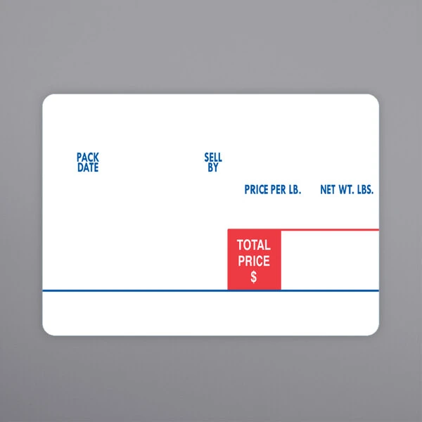 PointPlus 60 mm x 43 mm White Pre-Printed Scale Label Roll Equivalent to Digi 1538 - 15/Case