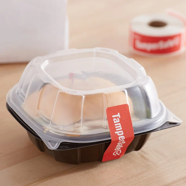 Choice TamperSafe 3" x 1" Customizable Red Paper Tamper-Evident Label - 250/Roll
